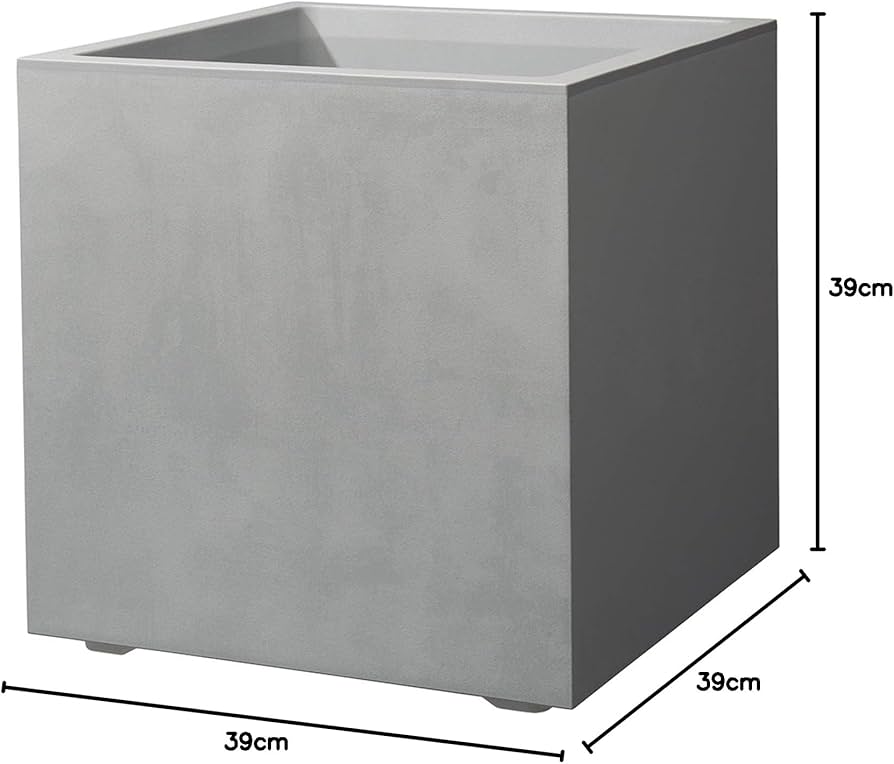 Millennium-Quadratvase mit Wasserreservoir, 39 x 39 x 39 cm, Sandstein
