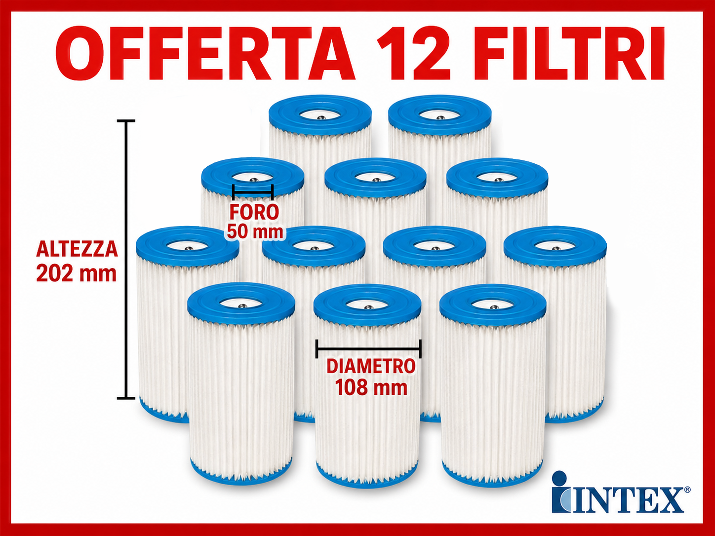 Filtres à cartouche Intex 6 pièces, modèle A 59900 29000 pour pompe de piscine