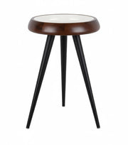 Tavolino Tripod 41.5x41.5x54 cm Noce Caldo e Avorio
