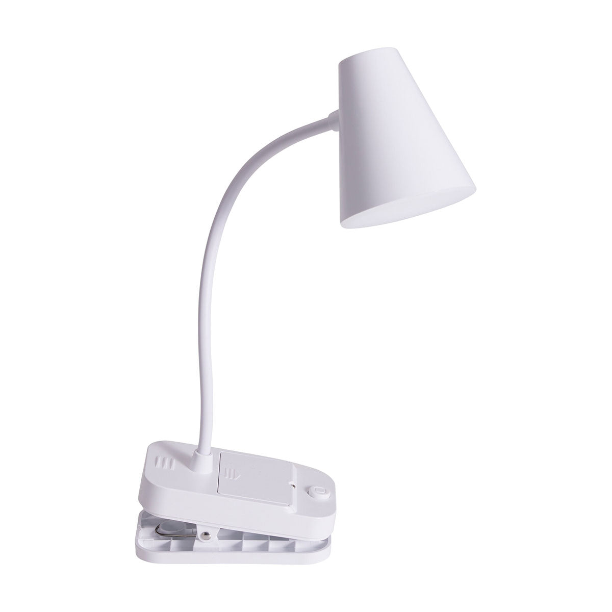 Lampada da scrivania LED con clip e braccio flessibile 38x10x5 cm Colore assortito Bianco o Nero