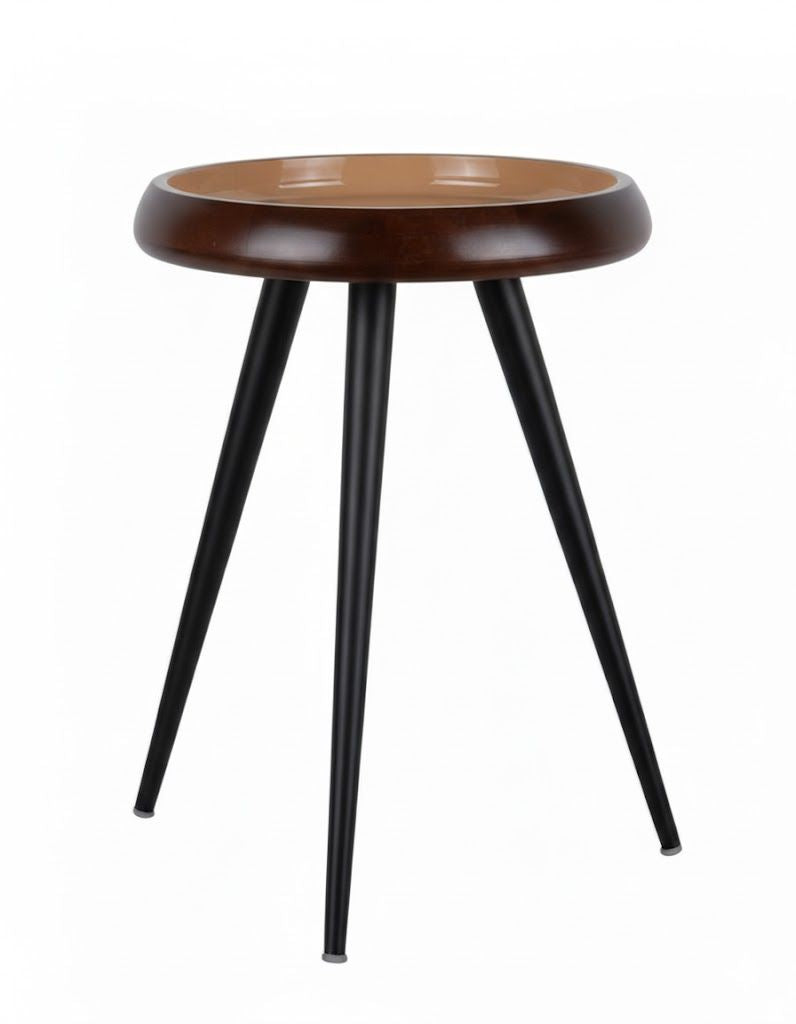 Tavolino Tripod 52x52x59 cm Noce Caldo e Marrone