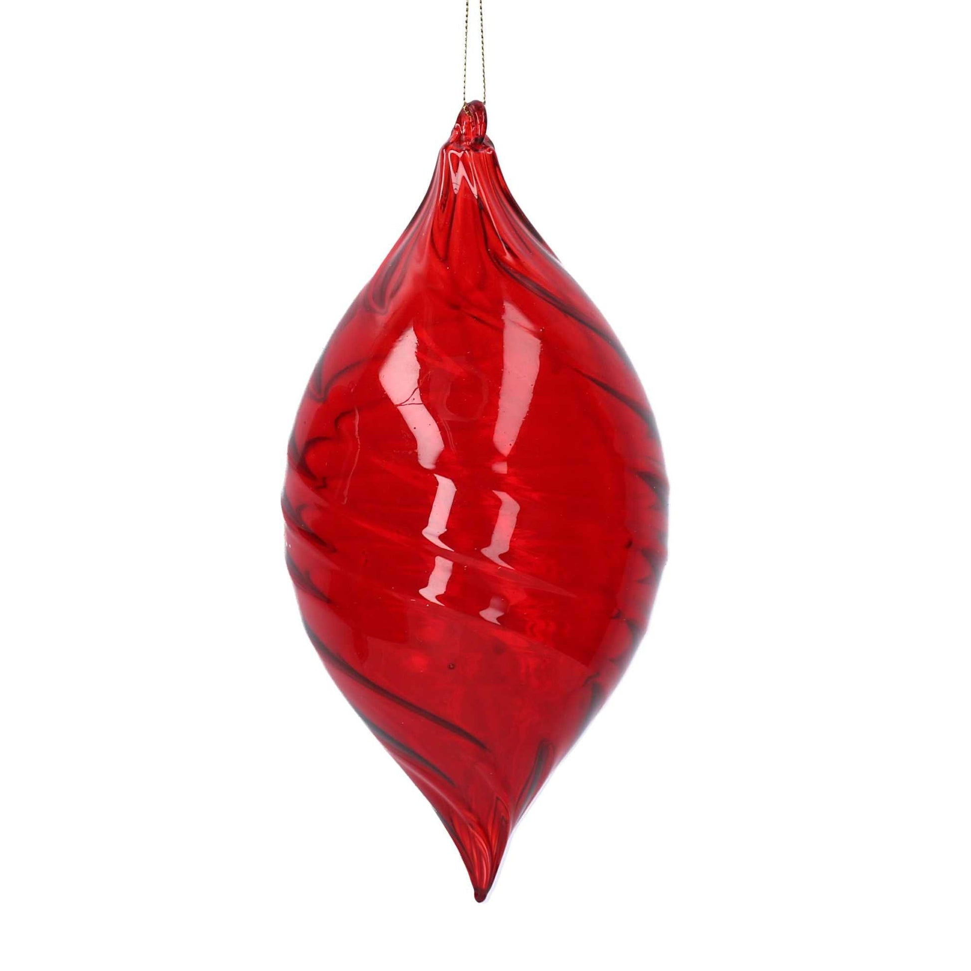 Pallina  in vetro a Goccia D.10x17h cm Rosso