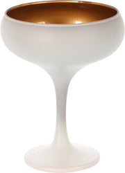 BICCHIERE A COPPA IN VETRO BIANCO E ORO 250ML