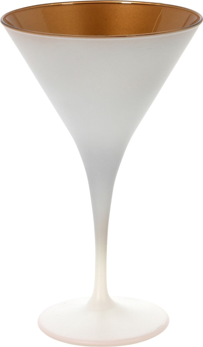 CALICE IN VETRO BIANCO E ORO 230ML