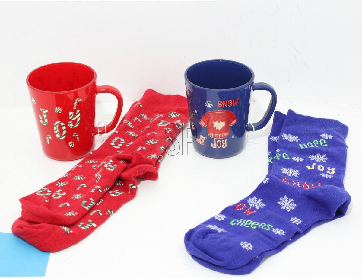 Kaffee- und Teeglas-Set mit Weihnachtssocken, sortiertes Modell PERAGA CHRISTMAS