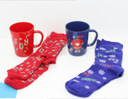 Set bicchiere da caffè e tè con calze natalizie modello assortito PERAGA CHRISTMAS