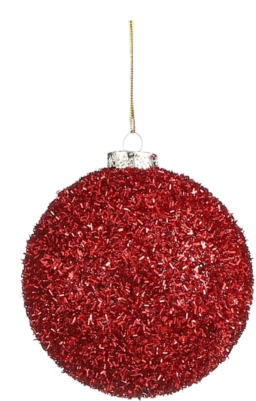 Mica Decorations Pallina di Natale in plastica D10 cm, rosso
