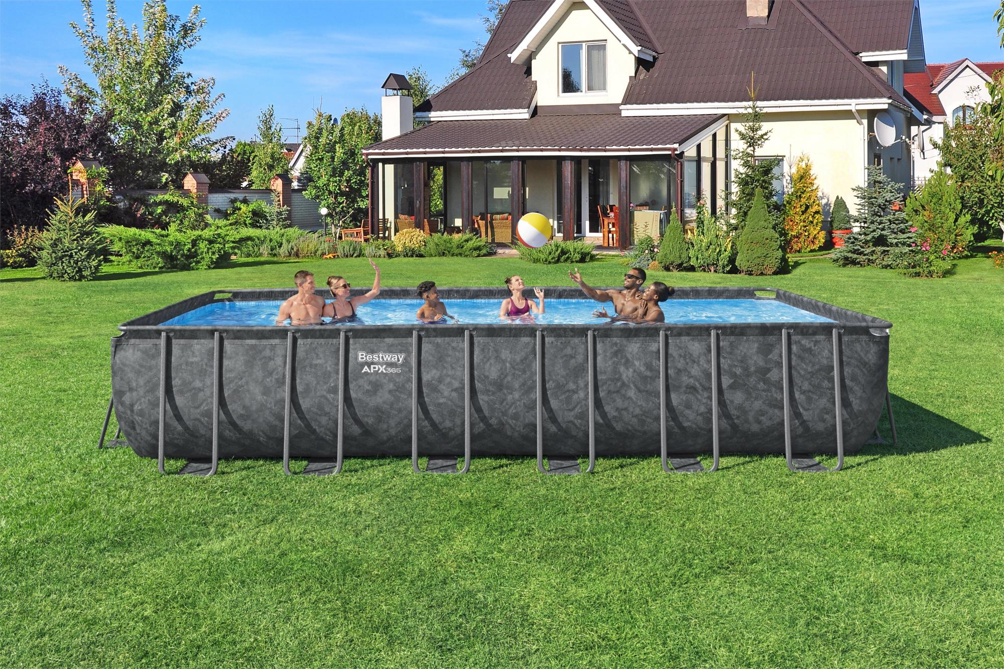 Piscina APX 365 732x366xH132 cm Effetto Marmo Scuro Bestway