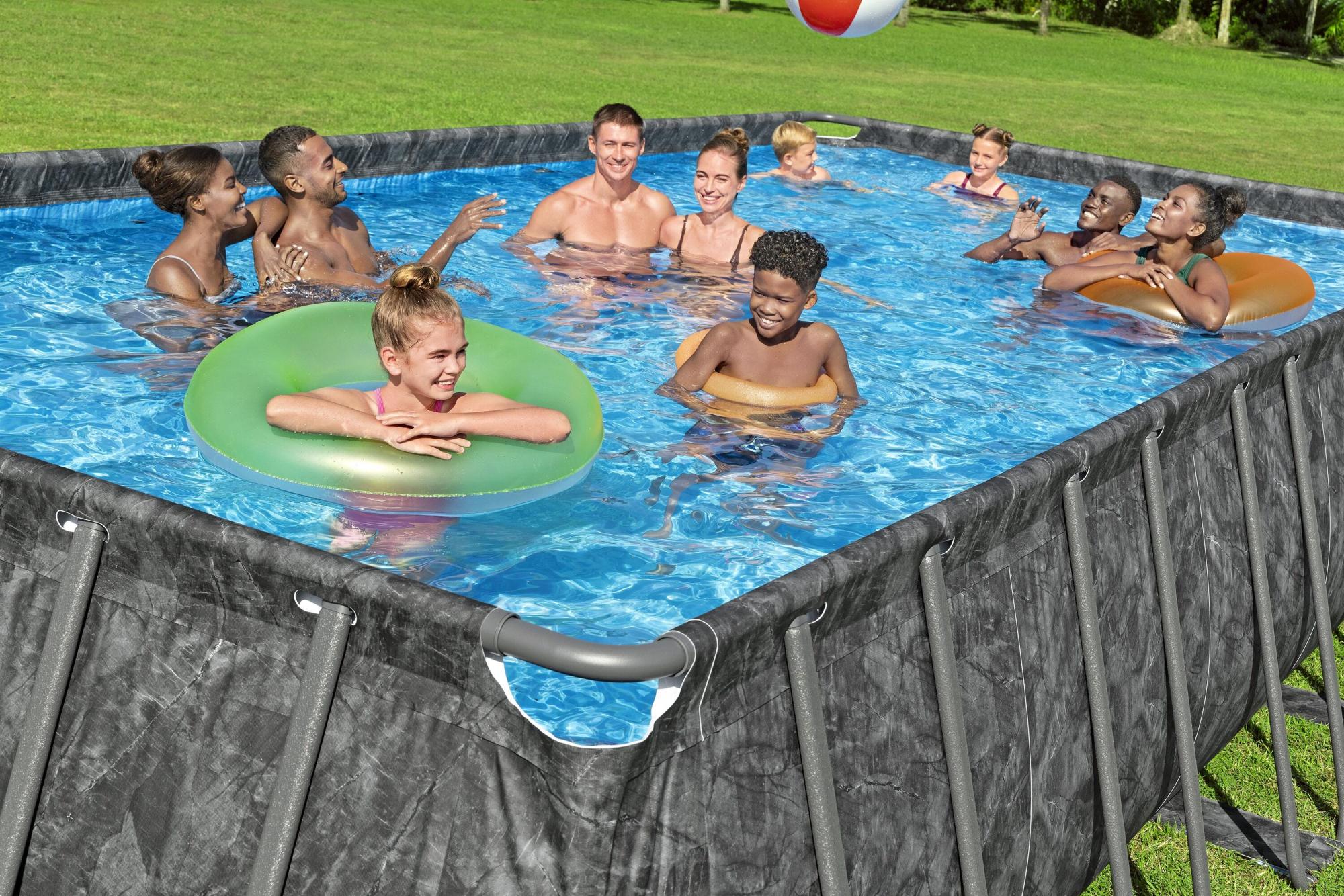Piscina APX 365 732x366xH132 cm Effetto Marmo Scuro Bestway
