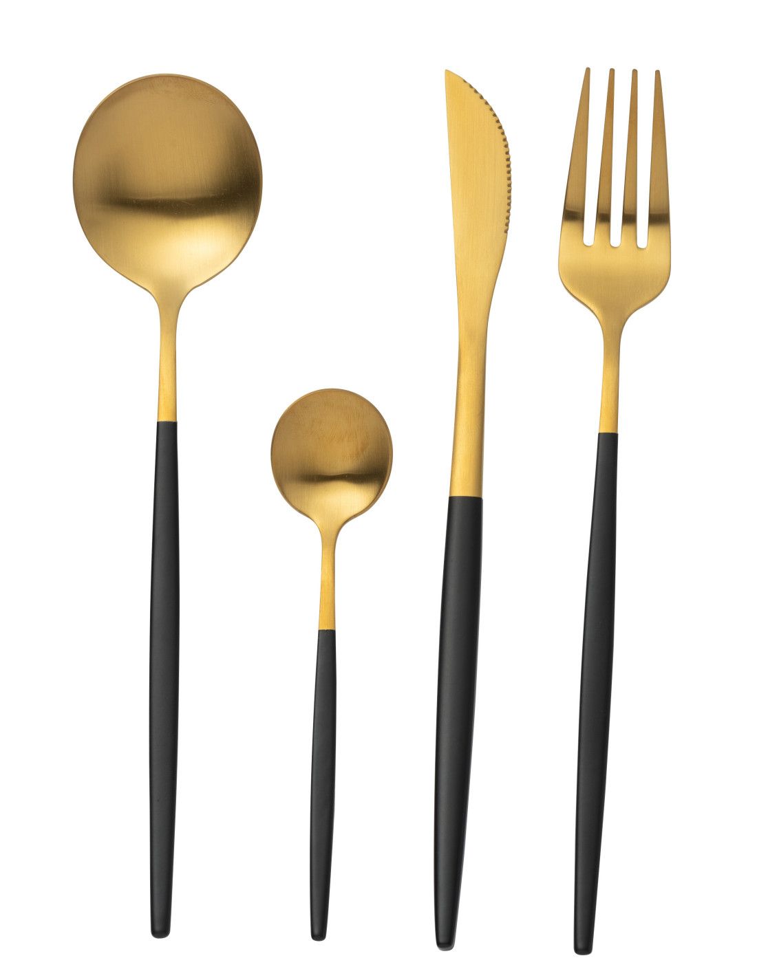Posate 24 Pezzi Acciaio Opaco 27x16x6 cm Oro/Nero