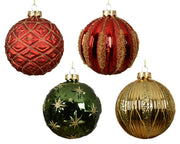 pallina di natale in vetro mix lucido/opaco D 10 cm colori modello assortito Peraga Christmas