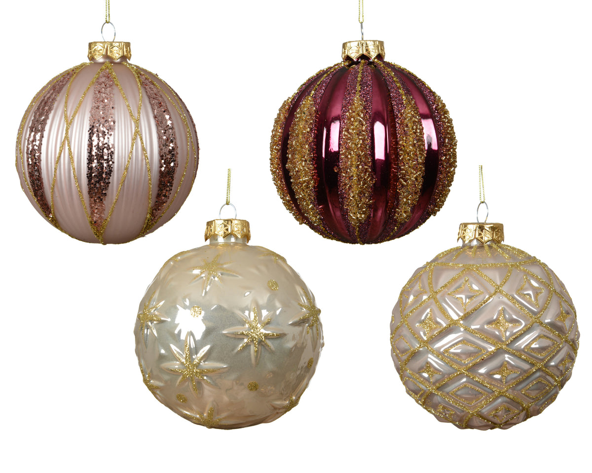 pallina di natale in vetro mix smaltato/opaco D 10 cm colori modello assortito Peraga Christmas