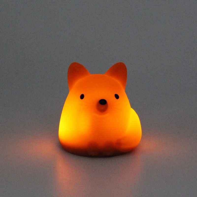 Luce Notturna Mini Volpe in Silicone 5 x 5 x 5 cm - Arancione