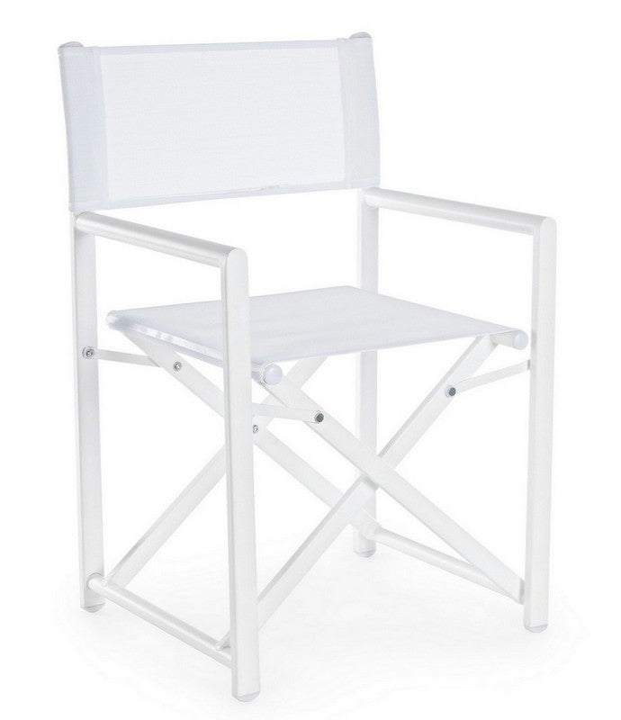 SEDIA REGISTA TAYLOR IN ALLUMINIO PIEGHEVOLE BIANCO