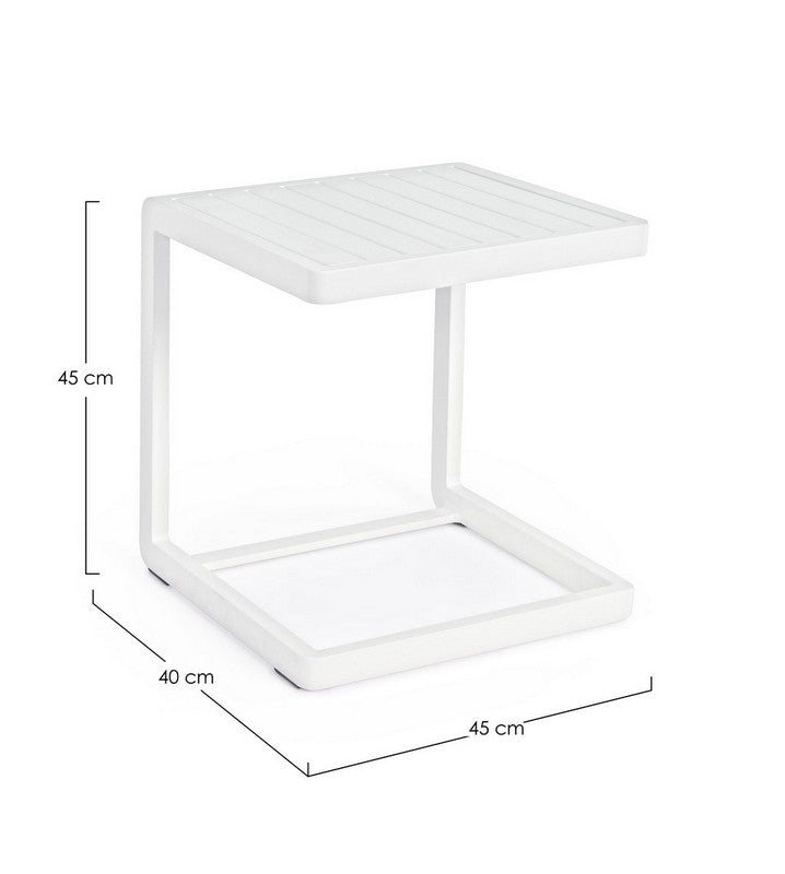 TAVOLINO IN ALLUMINIO BIANCO KONNOR 40X40CM