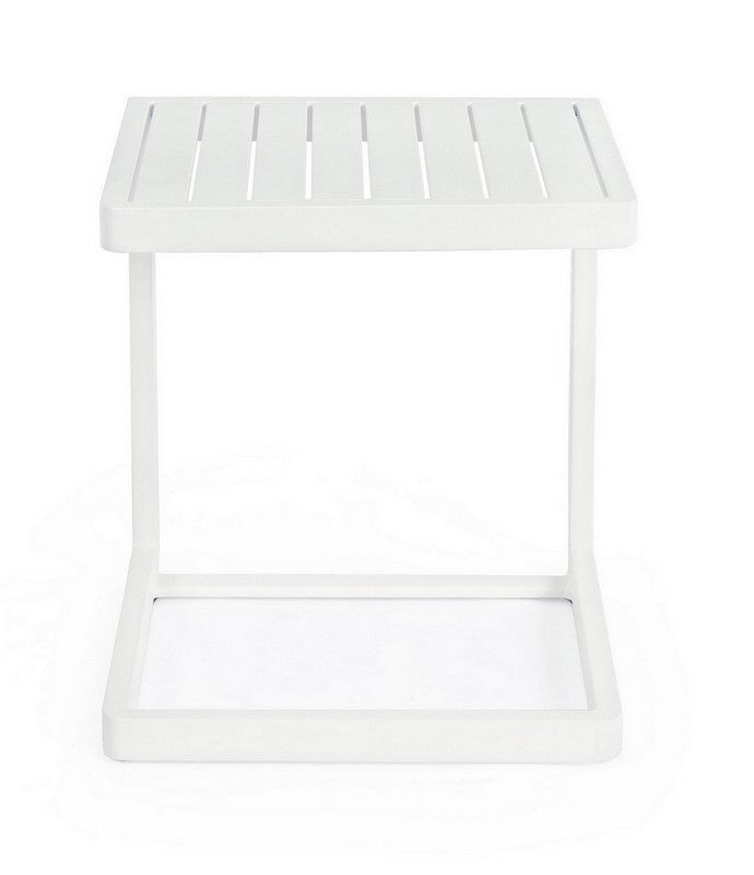 TAVOLINO IN ALLUMINIO BIANCO KONNOR 40X40CM