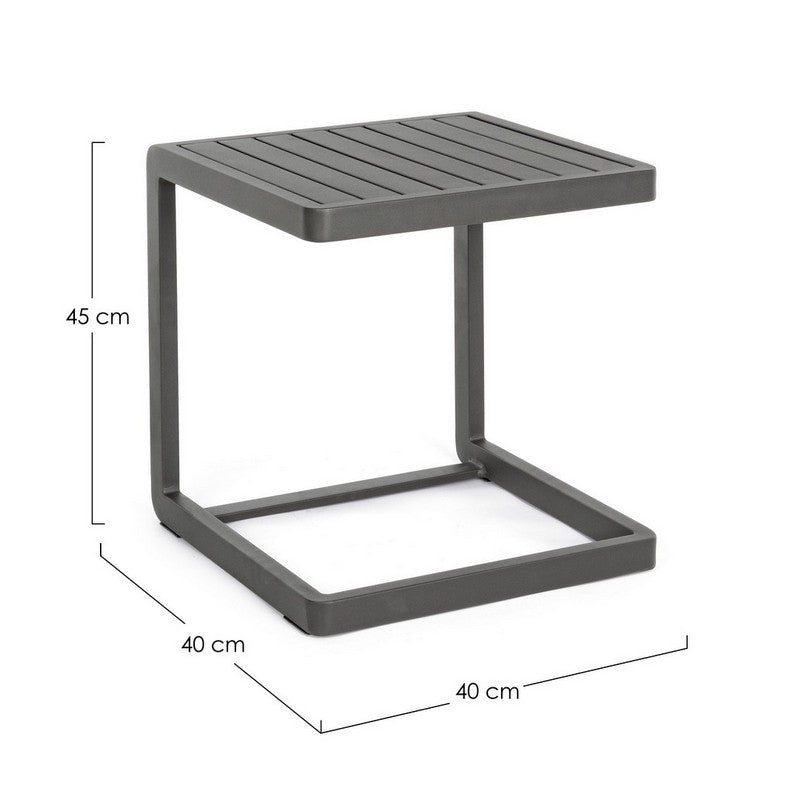 TAVOLINO IN ALLUMINIO ANTRACITE KONNOR 40X40CM