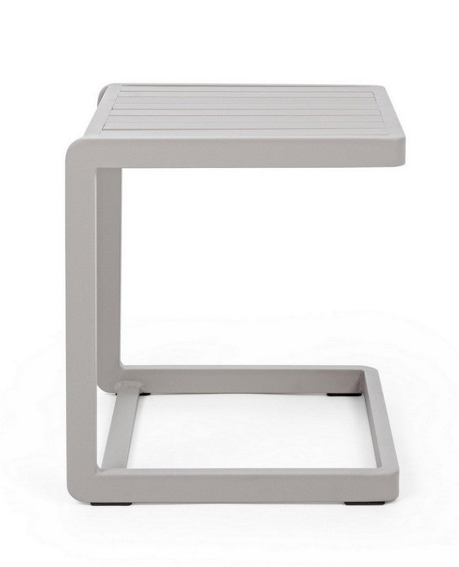 TAVOLINO IN ALLUMINIO MARRONE TORTORA KONNOR 40X40CM