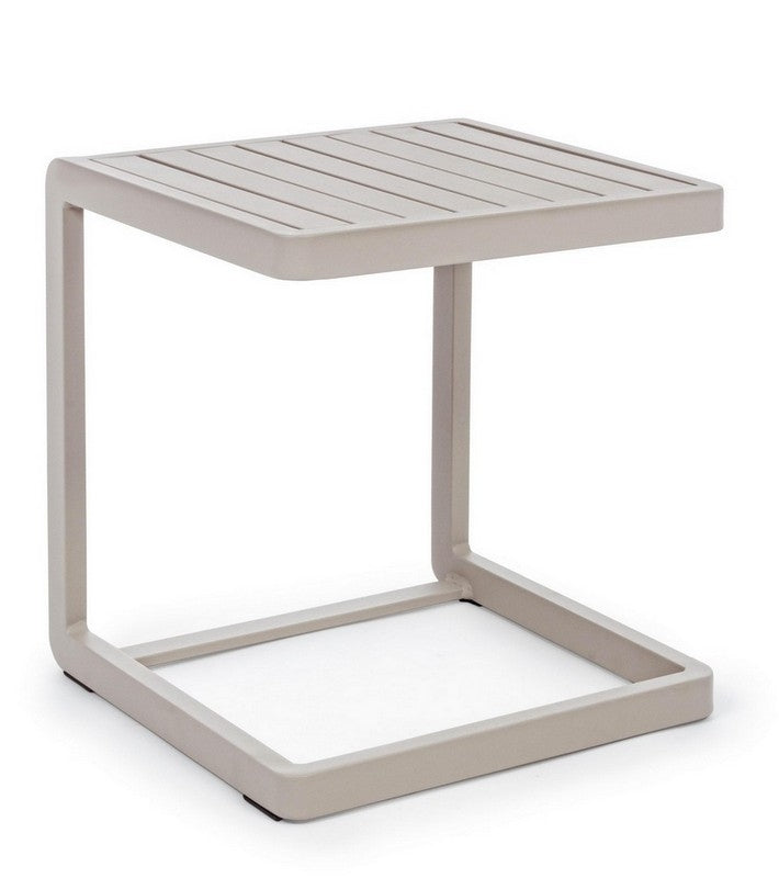 TAVOLINO IN ALLUMINIO MARRONE TORTORA KONNOR 40X40CM