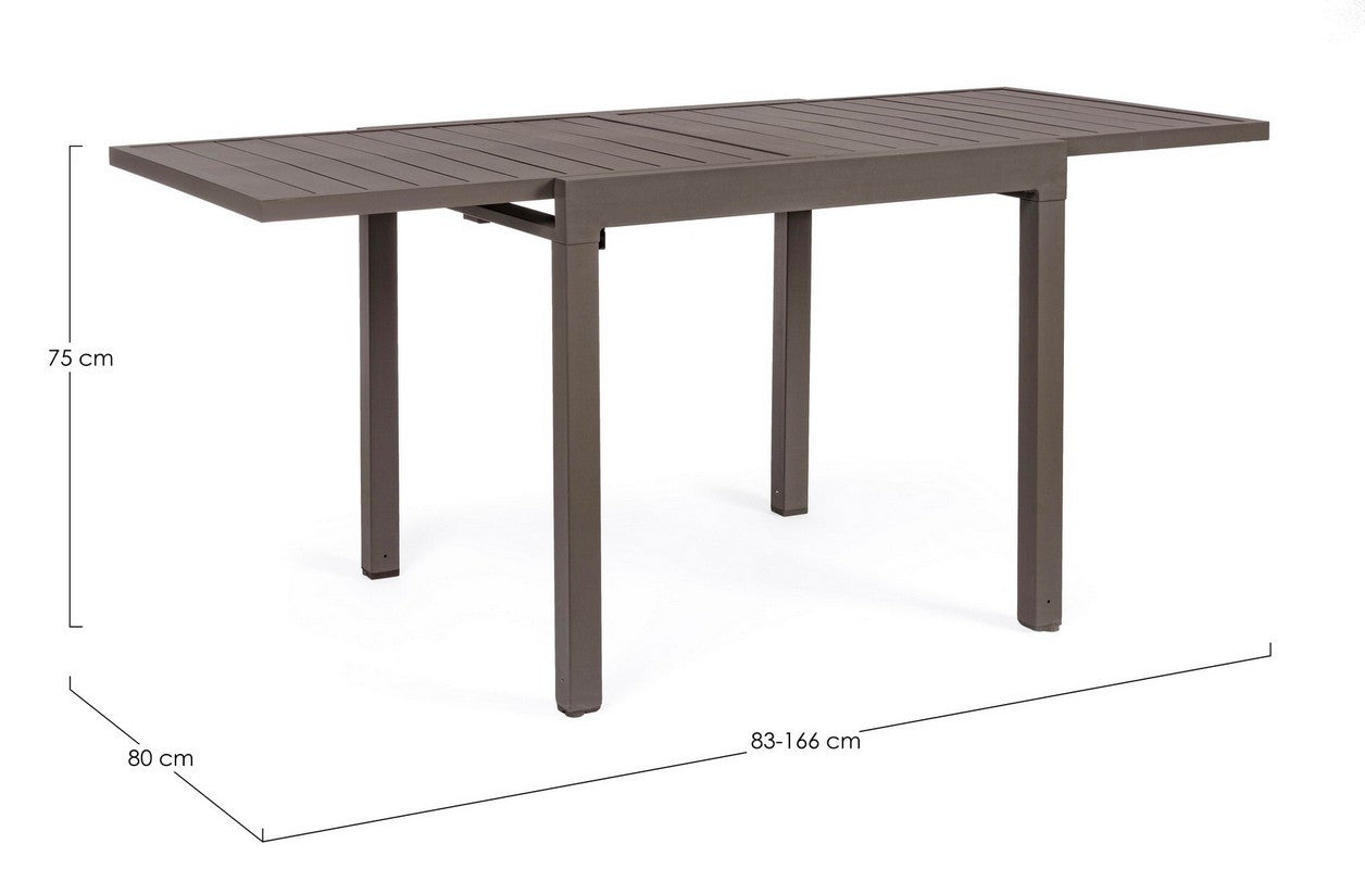 TAVOLO PELAGIUS ALLUNGABILE 83/166X80 MARRONE CAFFE'