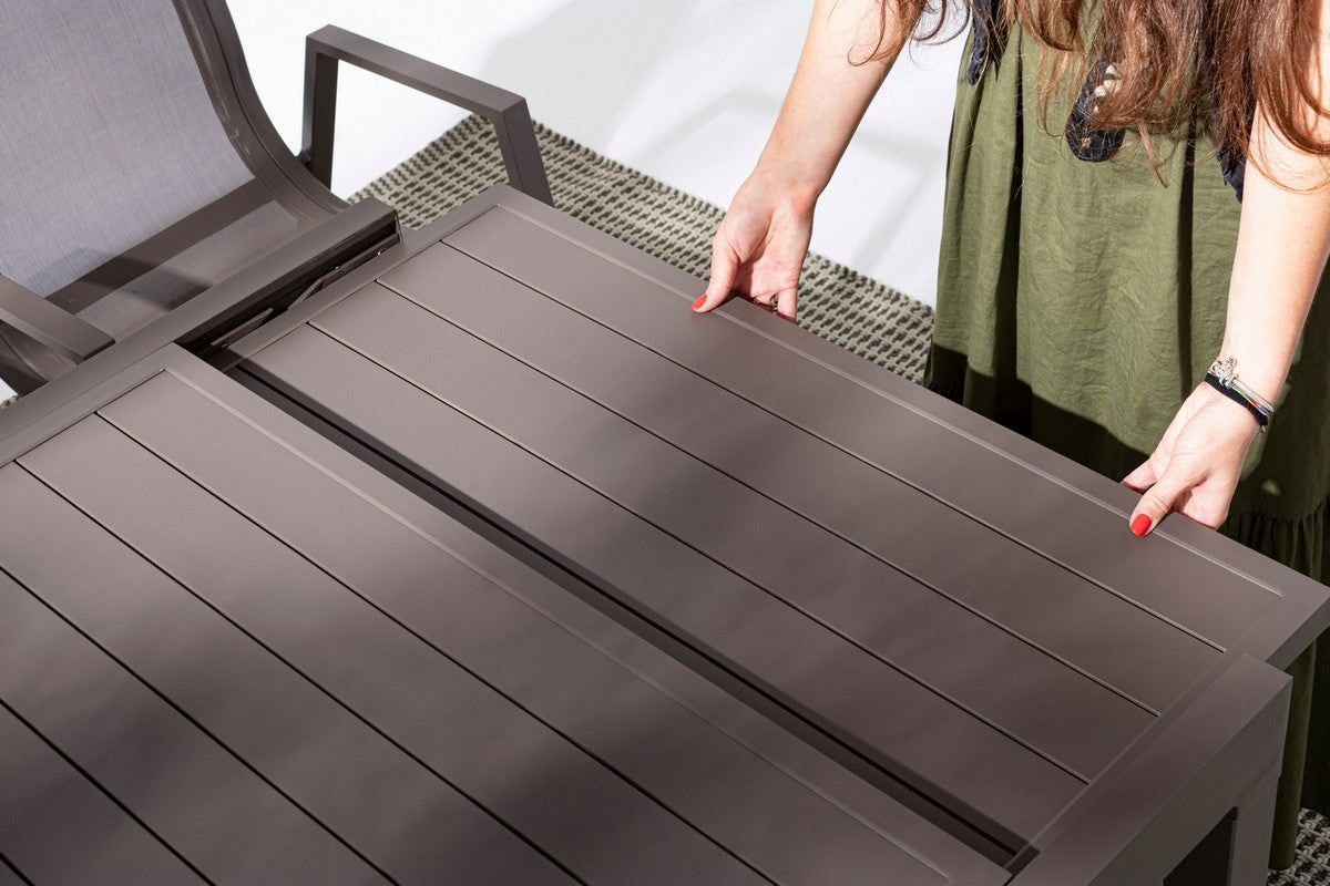 OFFERTA TAVOLO PELAGIUS ALLUNGABILE 135/270X90 MARRONE CAFFE'+4 POLTRONE PELAGIUS