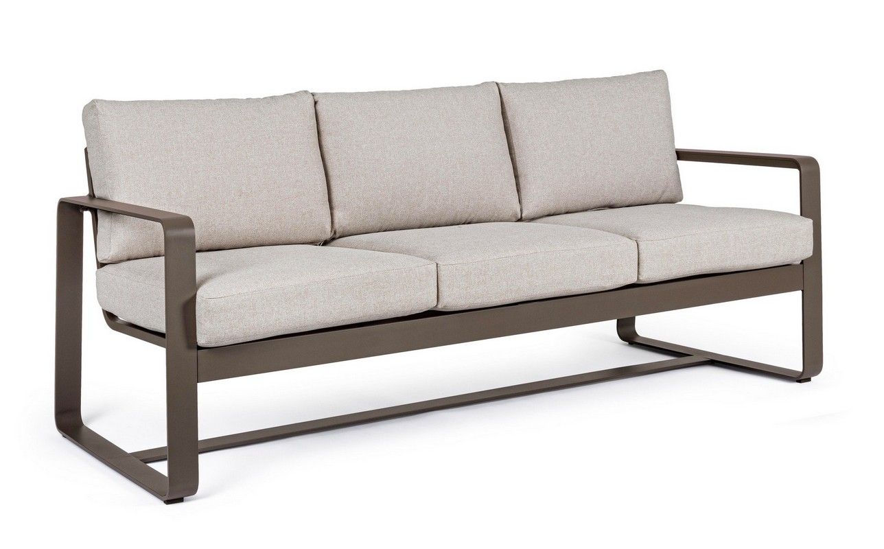 SALOTTO MERRIGAN 2 POLTRONE + DIVANO 3 POSTI + TAVOLINO BASSO MARRONE
