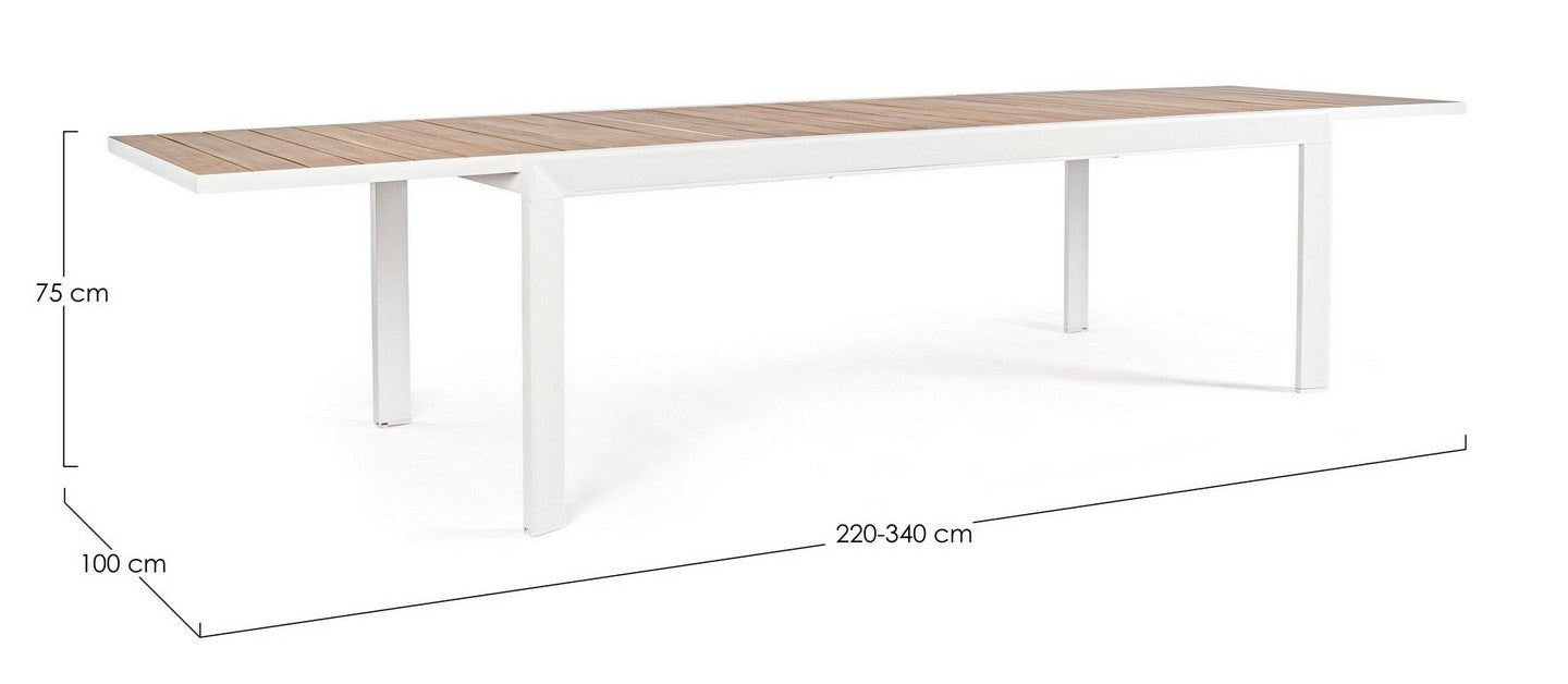 TAVOLO BELMAR ALLUNGABILE 100X220/340CM BIANCO