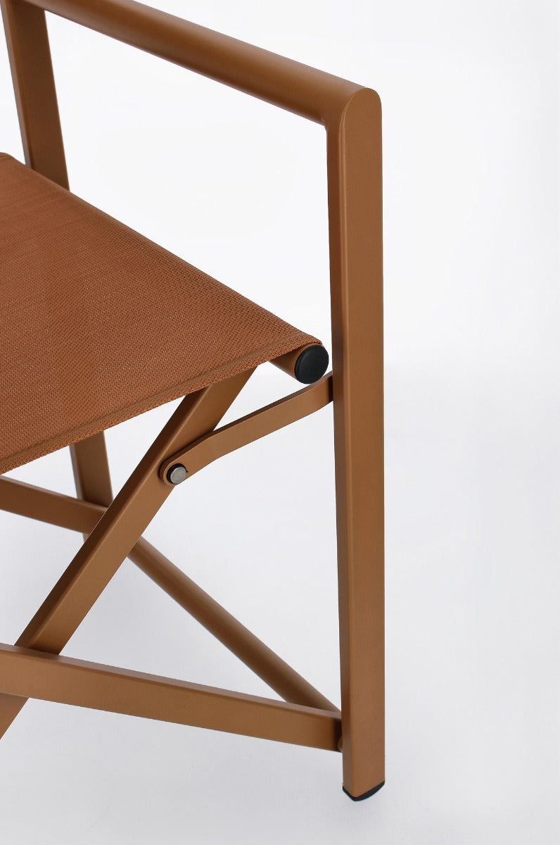 SEDIA REGISTA TAYLOR IN ALLUMINIO PIEGHEVOLE PECAN