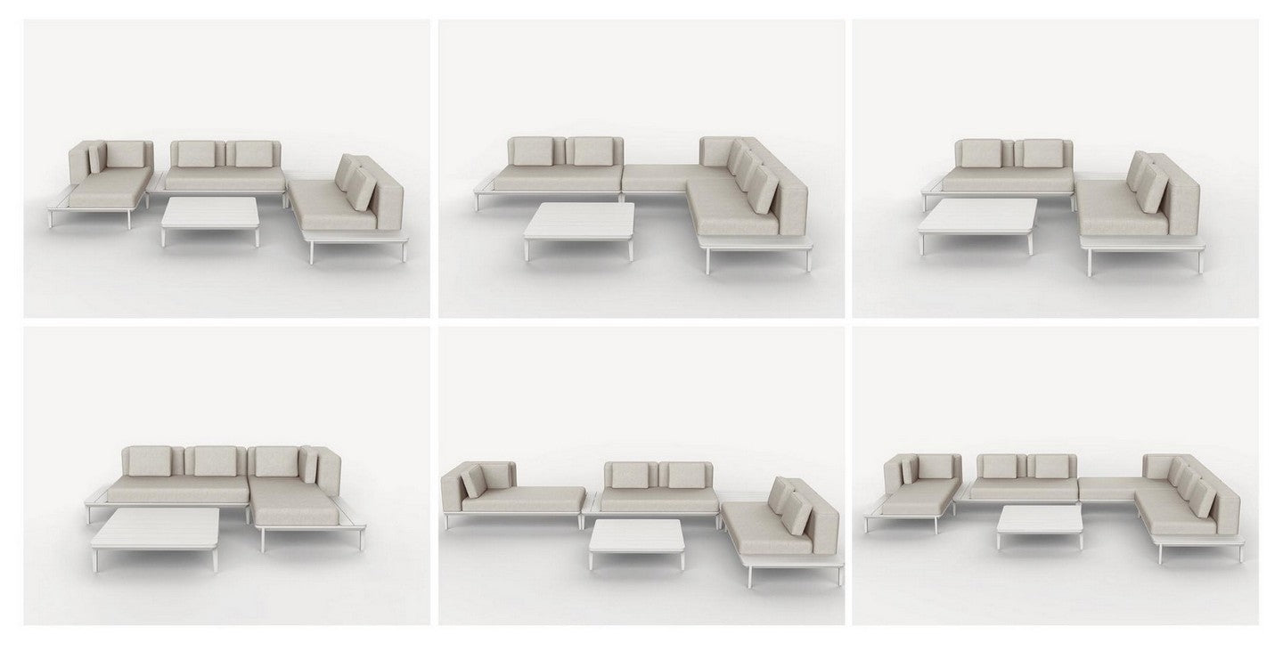 DIVANO DUE POSTI LOUNGE IN ALLUMINIO BIANCO WG20 MATRIX