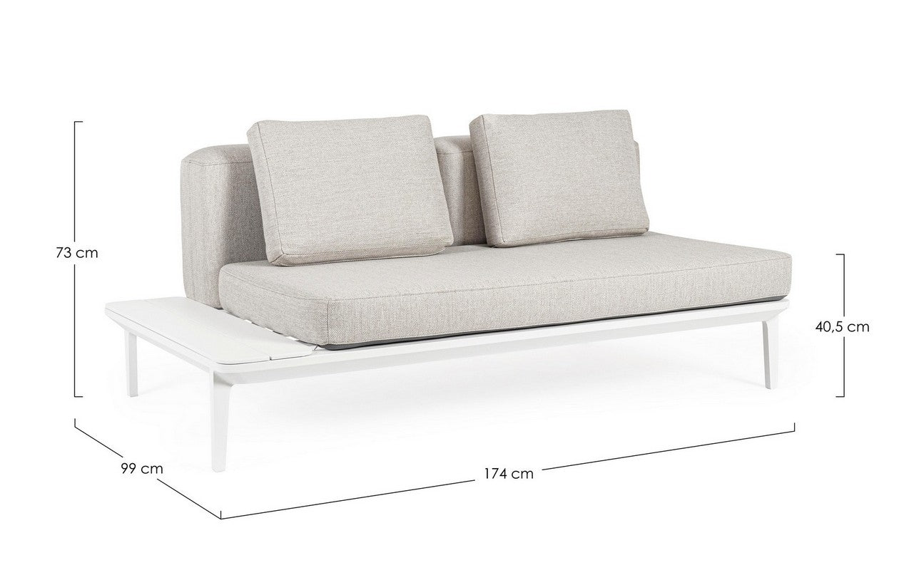 DIVANO DUE POSTI LOUNGE IN ALLUMINIO BIANCO WG20 MATRIX