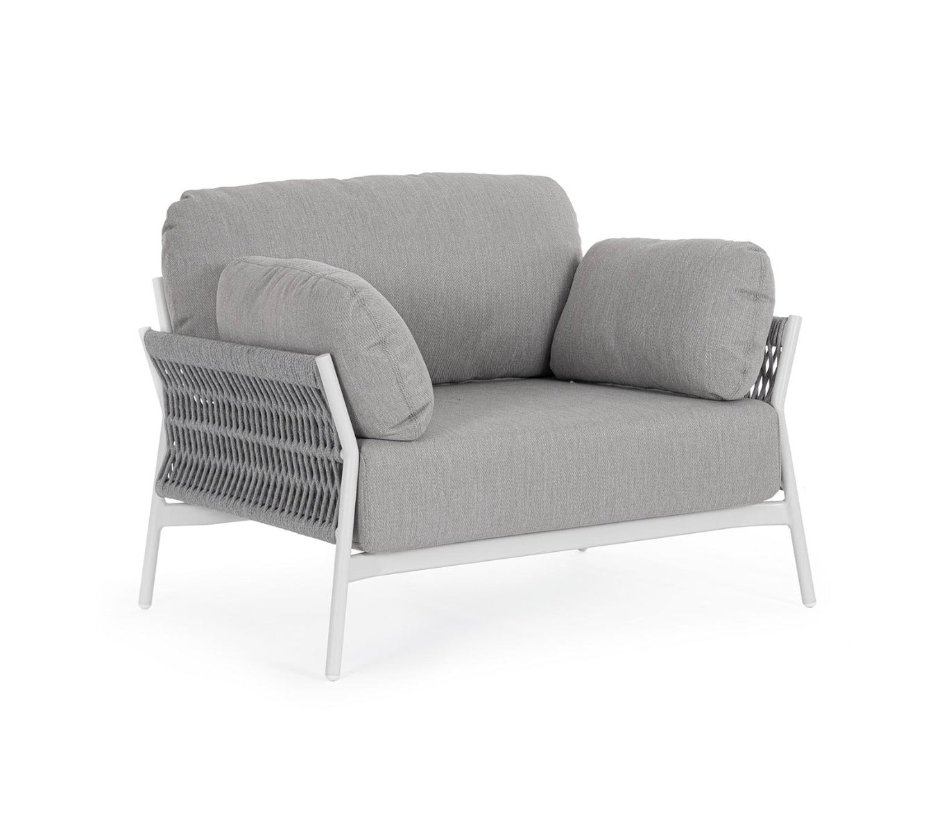 POLTRONA PARDIS CON CUSCINI BIANCO/GRIGIO