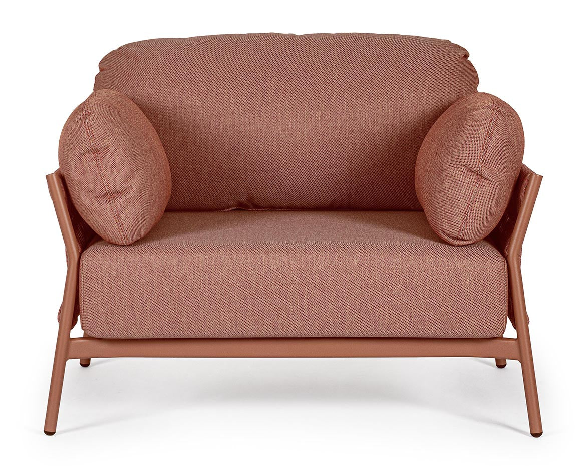 POLTRONA PARDIS CON CUSCINI TERRACOTTA