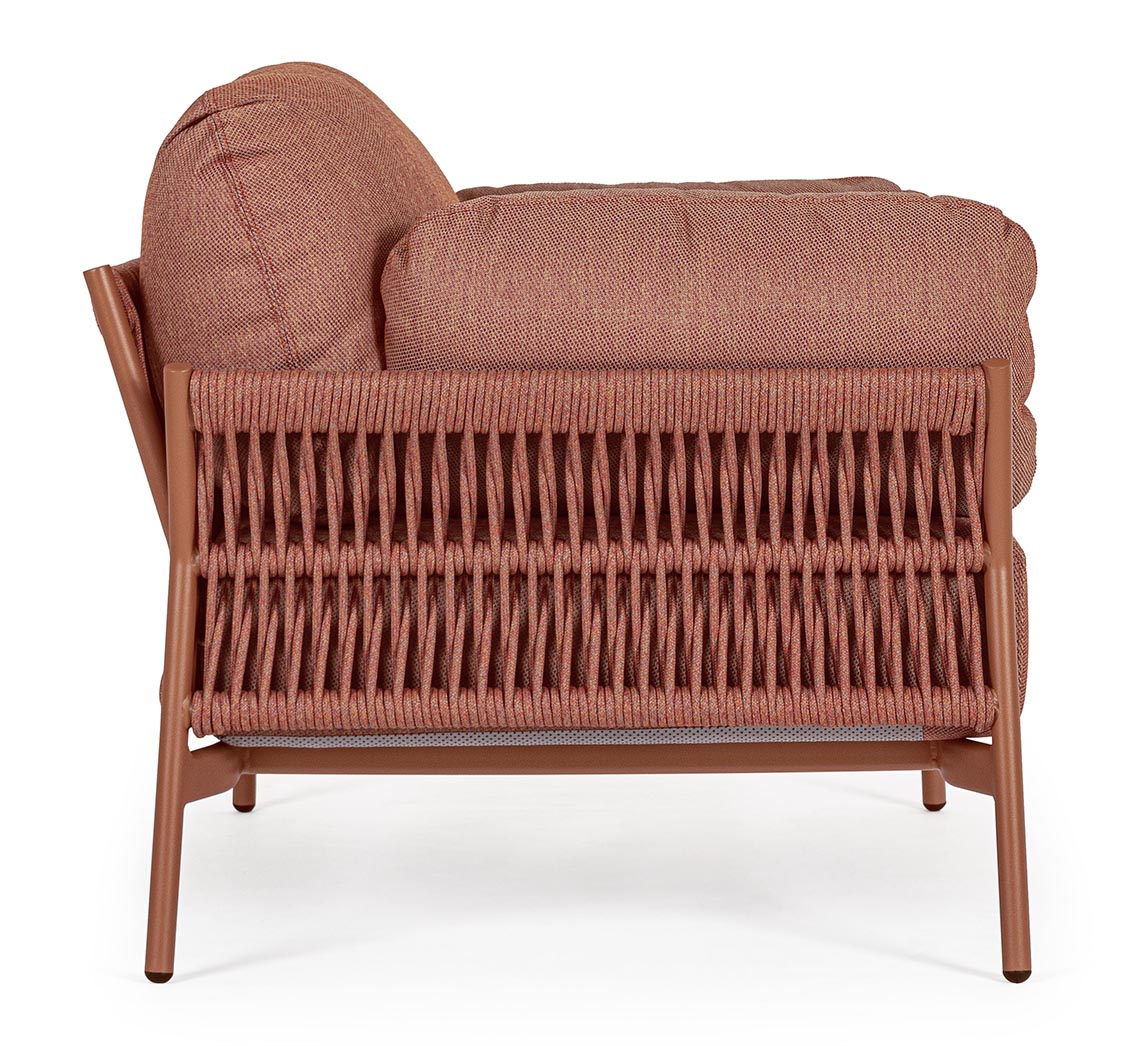 POLTRONA PARDIS CON CUSCINI TERRACOTTA