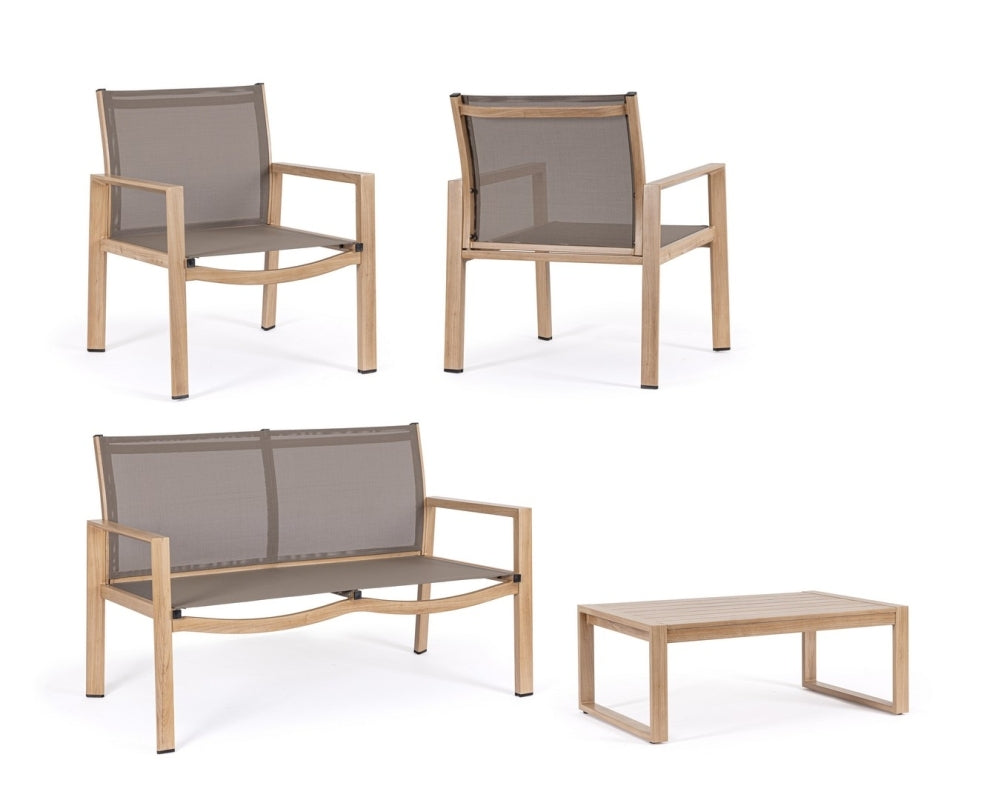 SET4 SALOTTO KALLEN NATURALE IN ALLUMINIO