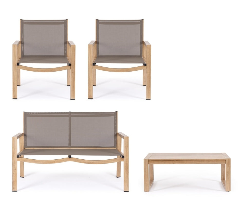SET4 SALOTTO KALLEN NATURALE IN ALLUMINIO