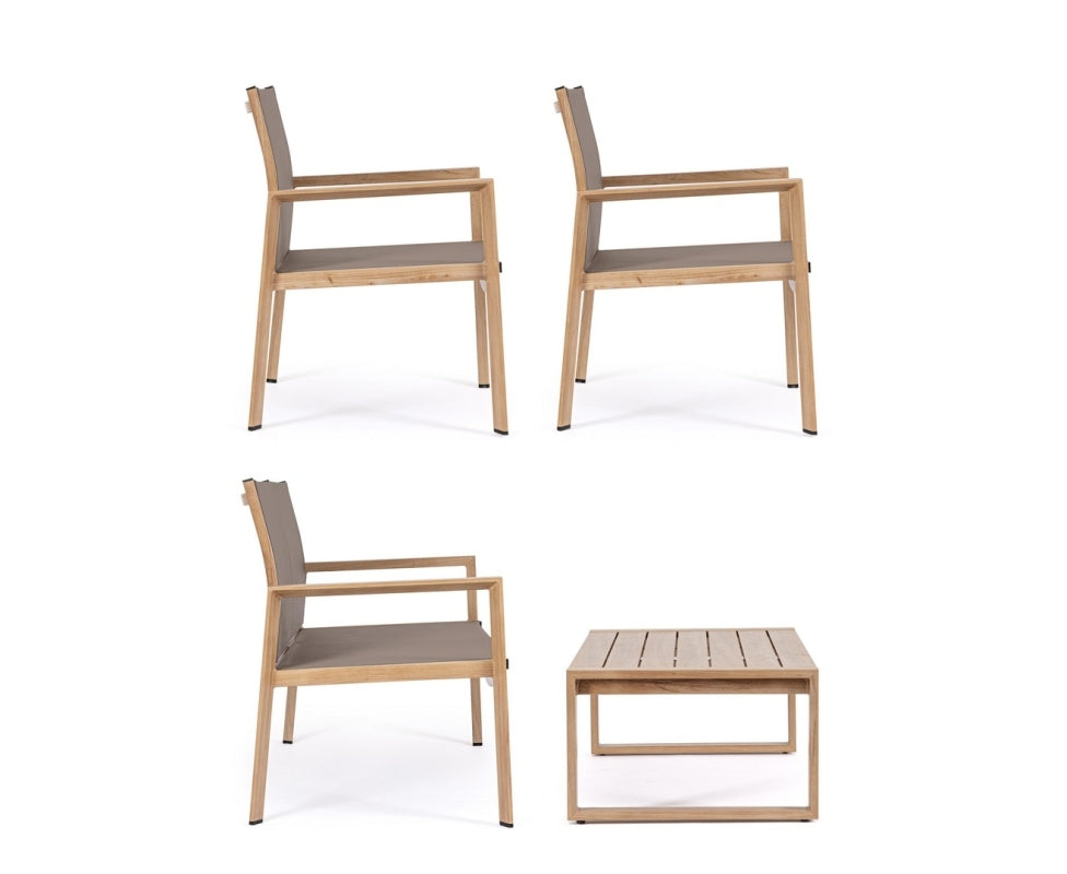 SET4 SALOTTO KALLEN NATURALE IN ALLUMINIO