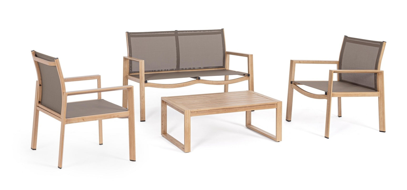 SET4 SALOTTO KALLEN NATURALE IN ALLUMINIO