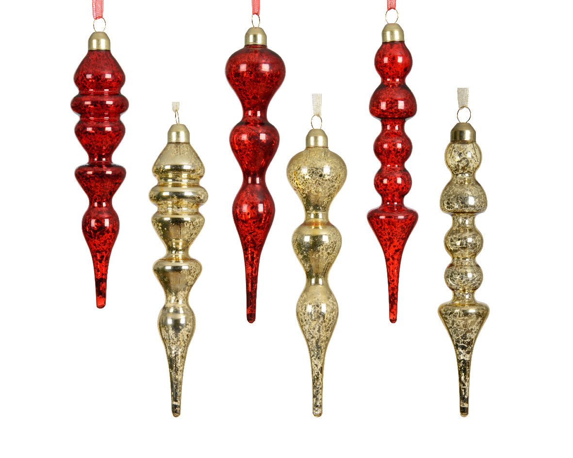 Decorazione natalizia appendibile Rosso/Oro lucido modello assortito H18cm