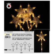Set 5 Pick Stelle con LED H. 35/40 cm