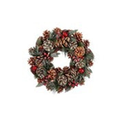 Ghirlanda con Pigne e Bacche H.9 D.34 cm Rosso