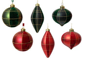 Pallina di natale Opaca con Glitter Rosso/Verde 8cm modello assortito