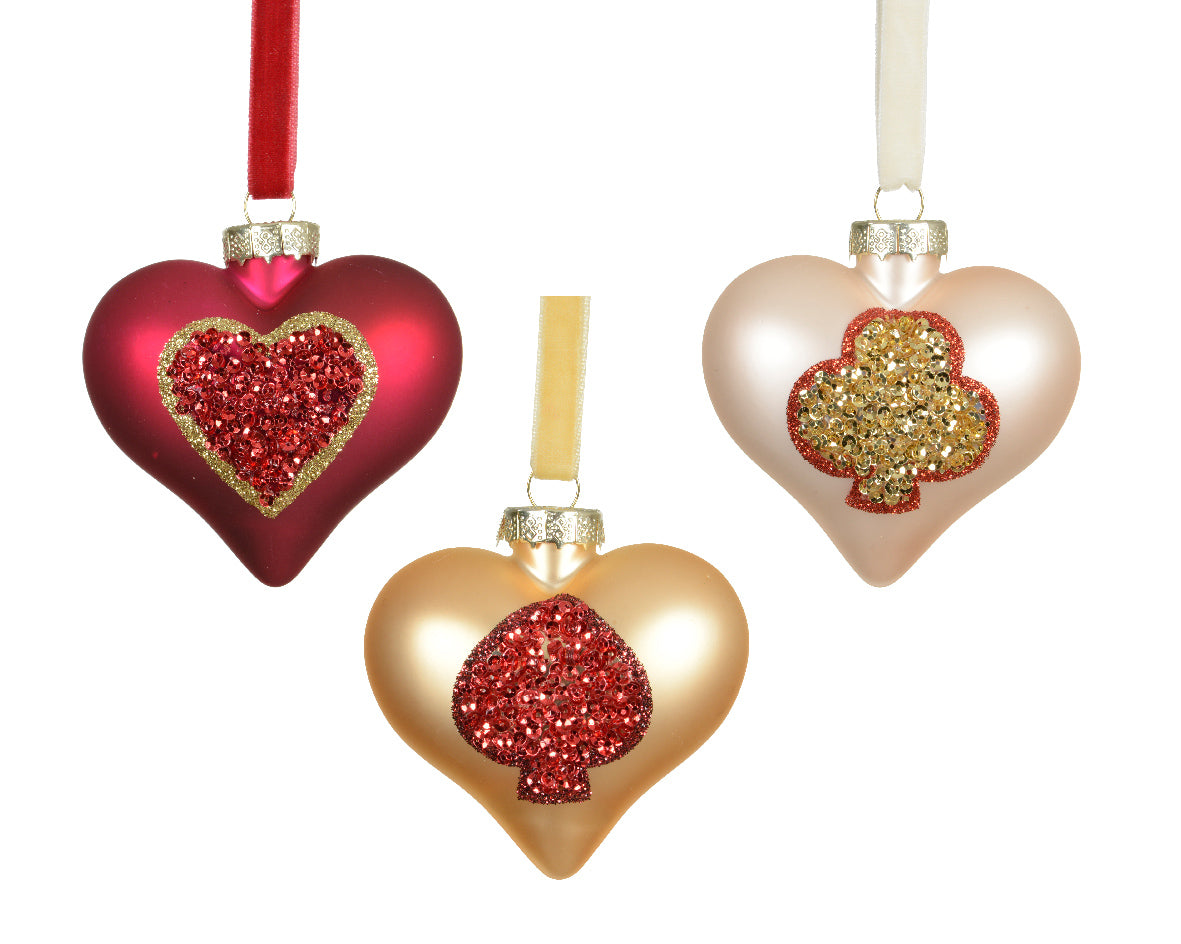 Decorazione natalizia appendibile Cuore Multicolore modello assortito H8.7cm