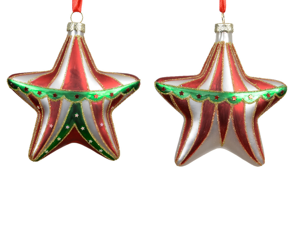Decorazione natalizia appendibile Stella Rossa/Perla modello assortito H11.2cm