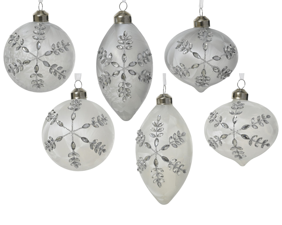 pallina di natale in vetro finitura ghiaccio D 8 cm colori modello assortito Peraga Christmas