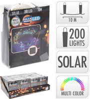 Catena Micro LED a energia solare, 200 LED, multicolore