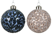 pallina di natale in vetro trasparente floccata D 8 cm colori modello assortito Peraga Christmas