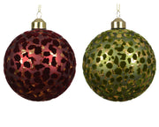 pallina di natale in vetro opaca floccata D 10 cm colori modello assortito Peraga Christmas