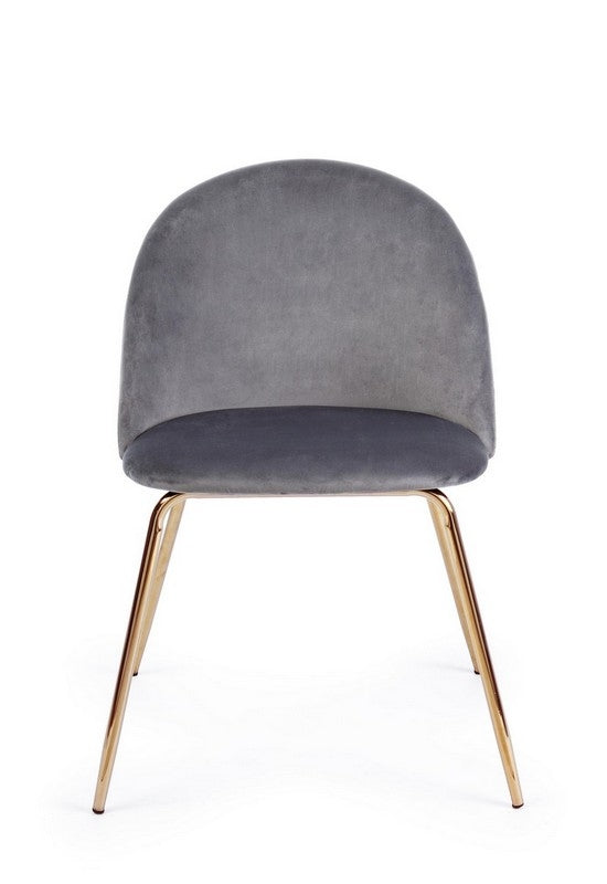 SEDIA IN VELLUTO GRIGIO SCURO - TANYA