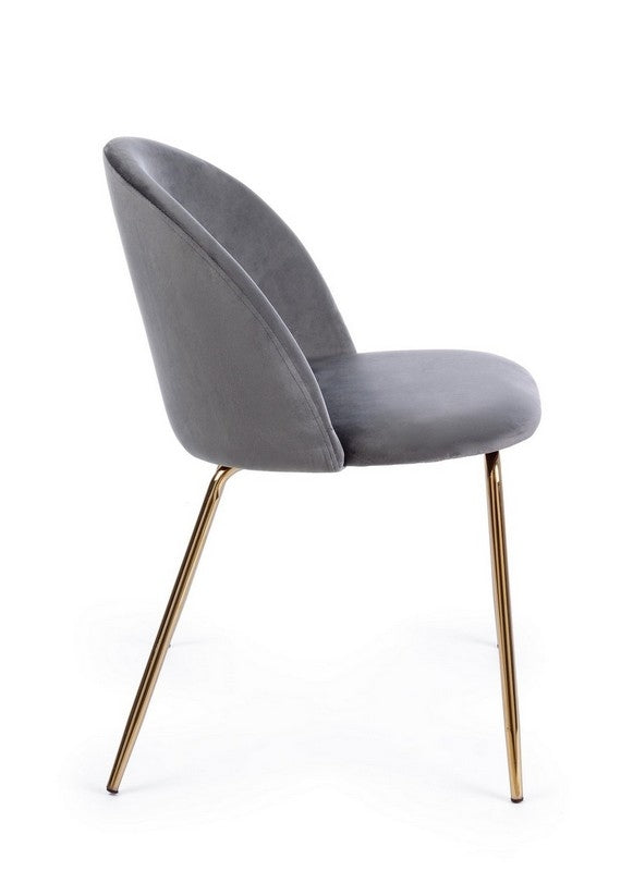 SEDIA IN VELLUTO GRIGIO SCURO - TANYA