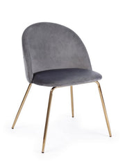 SEDIA IN VELLUTO GRIGIO SCURO - TANYA